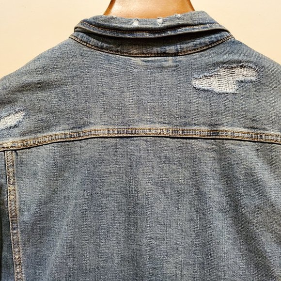 Distressed Jean Jacket Old Navy XXL - Picture 6 of 8